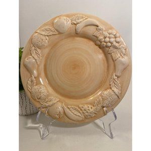 Casafina Peach Ceramic 3d Design Dinner Plate Port